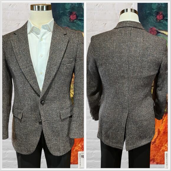 Harris Tweed 38R Brown Multi-Color Scottish Wool Sport Coat Blazer Unconstructed - Picture 7 of 15